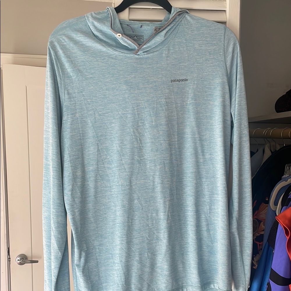 Patagonia Light Blue Fishing Hoodie